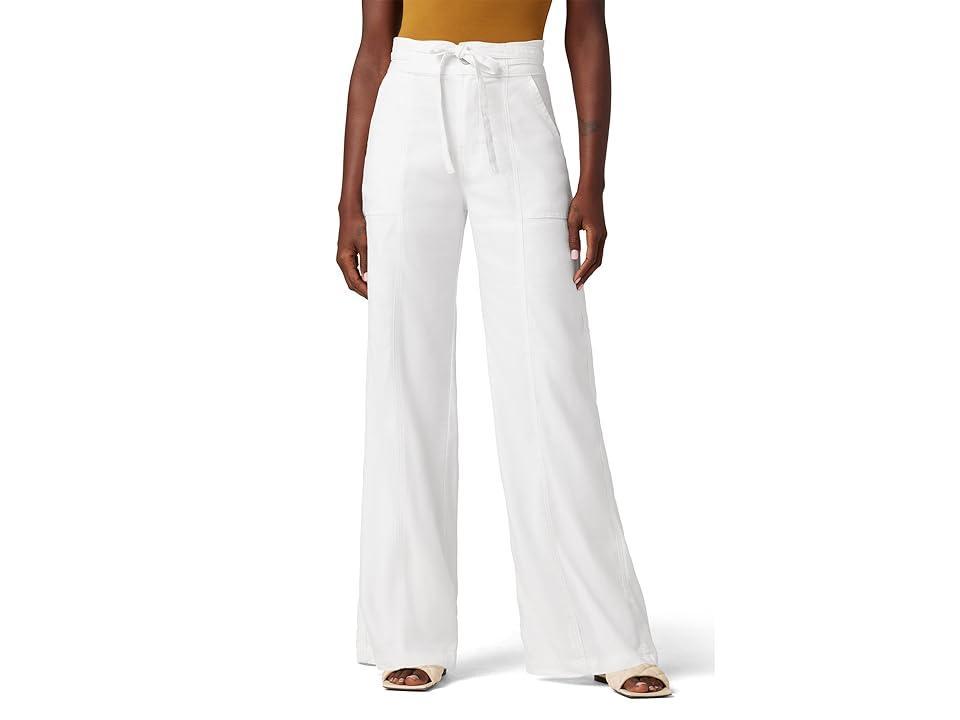 Hudson Jeans Tie Waist Wide Leg Trousers (Optic ) Women's Clothing Product Image