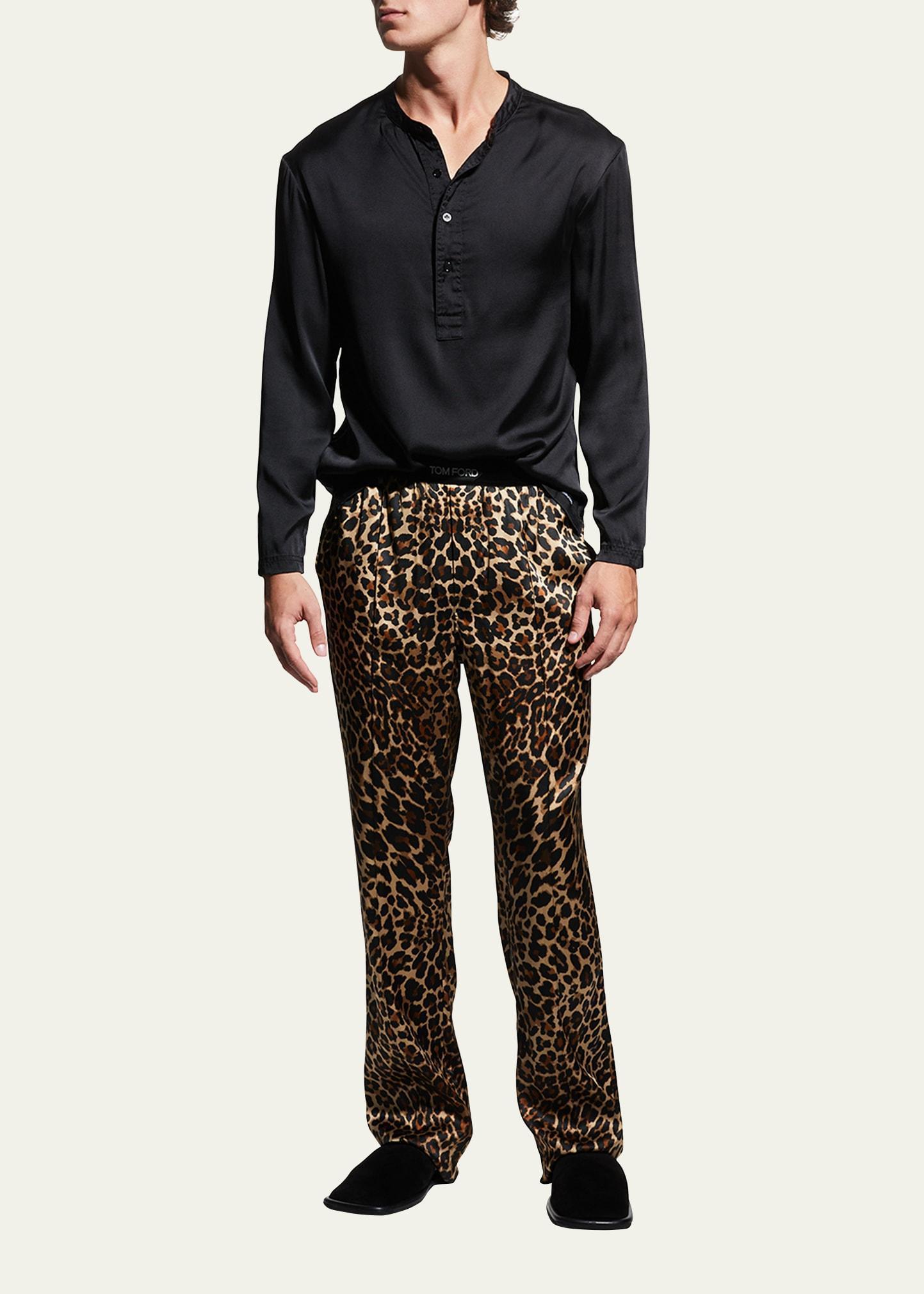 TOM FORD Henley Stretch Silk Pajama Shirt Product Image