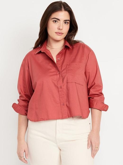 Button-Down Crop Shirt Product Image