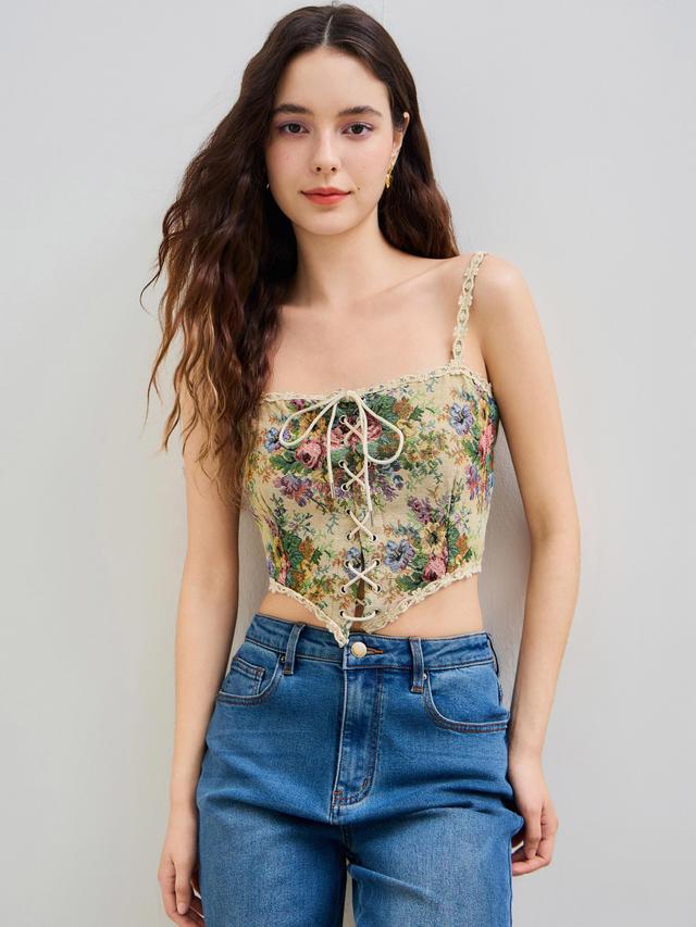 Secret Garden Corset Crop Tank Top Product Image