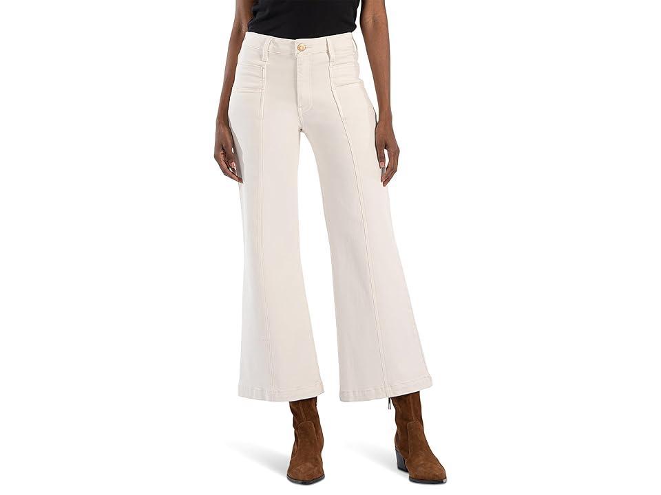 KUT from the Kloth Meg High Rise Wide Leg Double Frt Pockets Wide Hem (Ecru) Women's Jeans product image