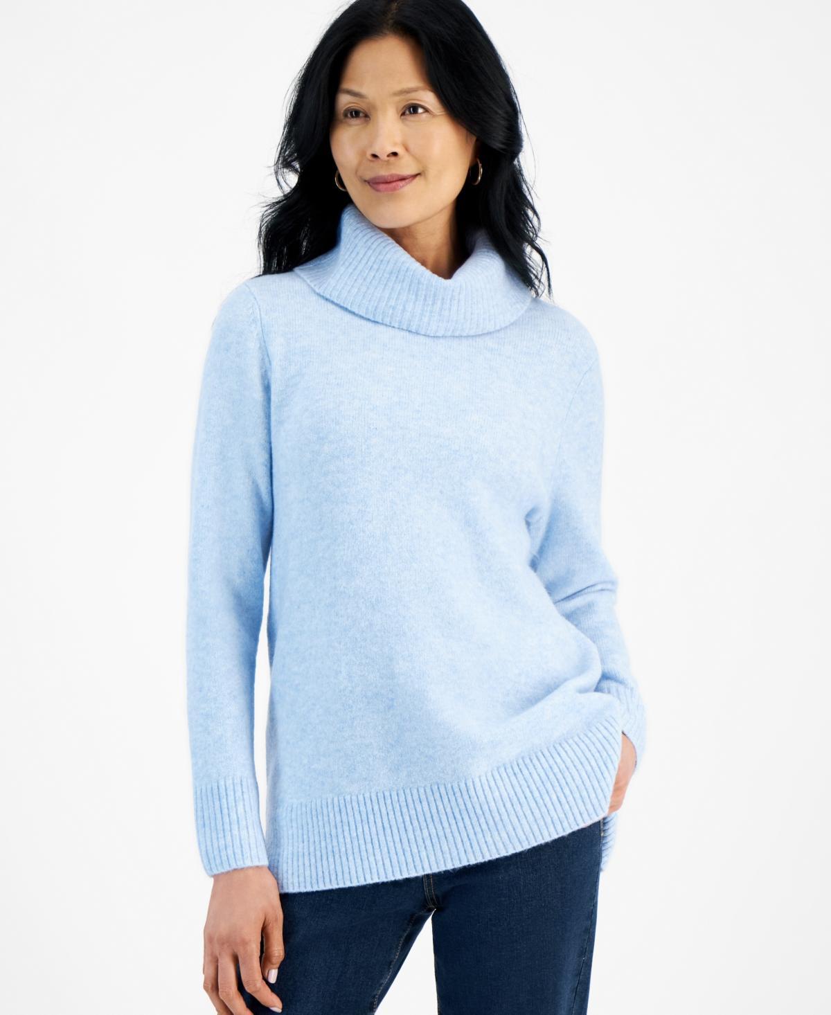 Style & Co Womens Rib-Knit Turtleneck Long-Sleeve Sweater, Created for Macys Product Image