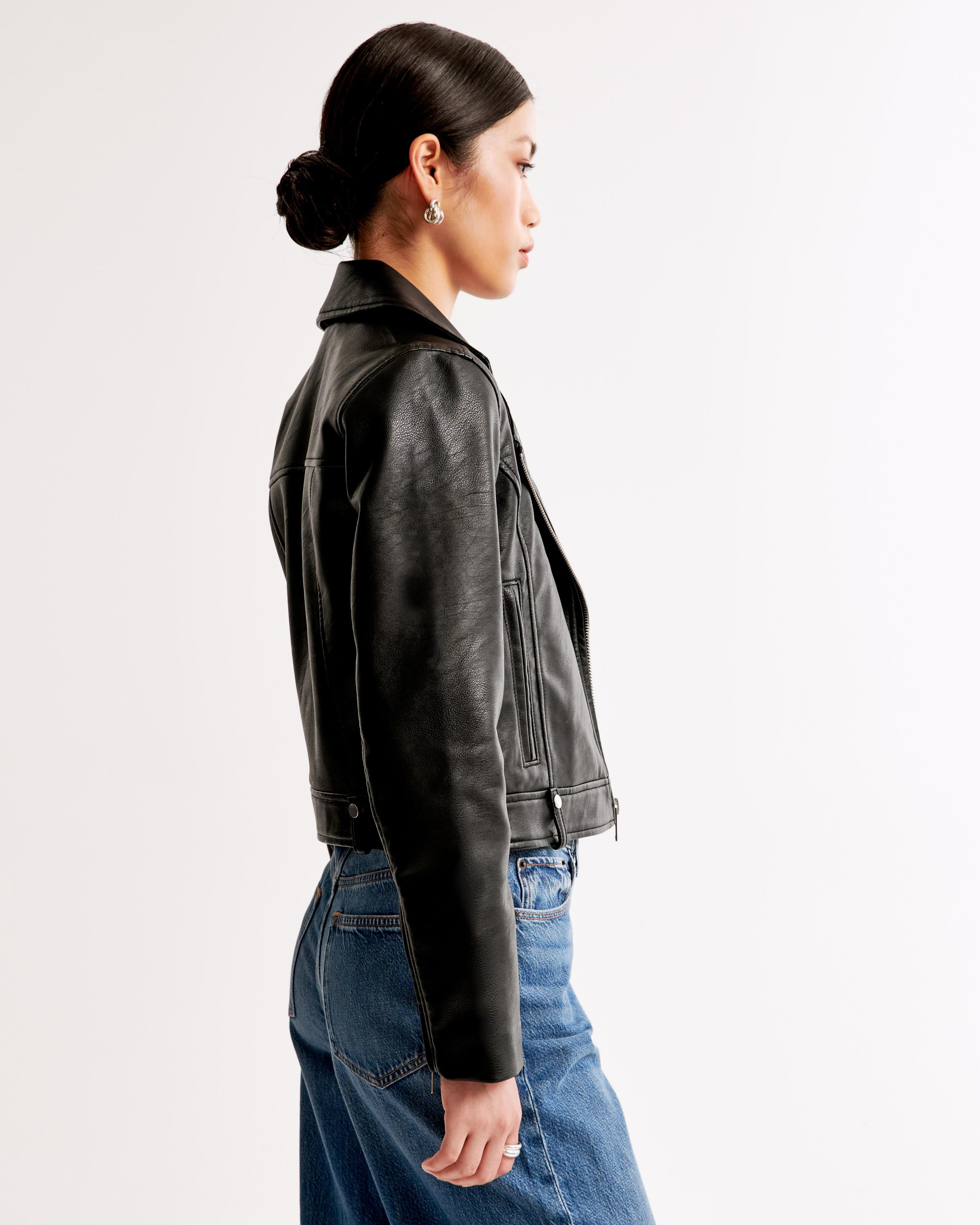 Vegan Leather Moto Jacket Product Image