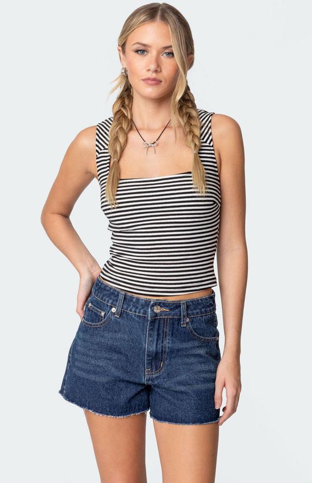 Edikted Women's Sahara High Rise Denim Shorts Product Image