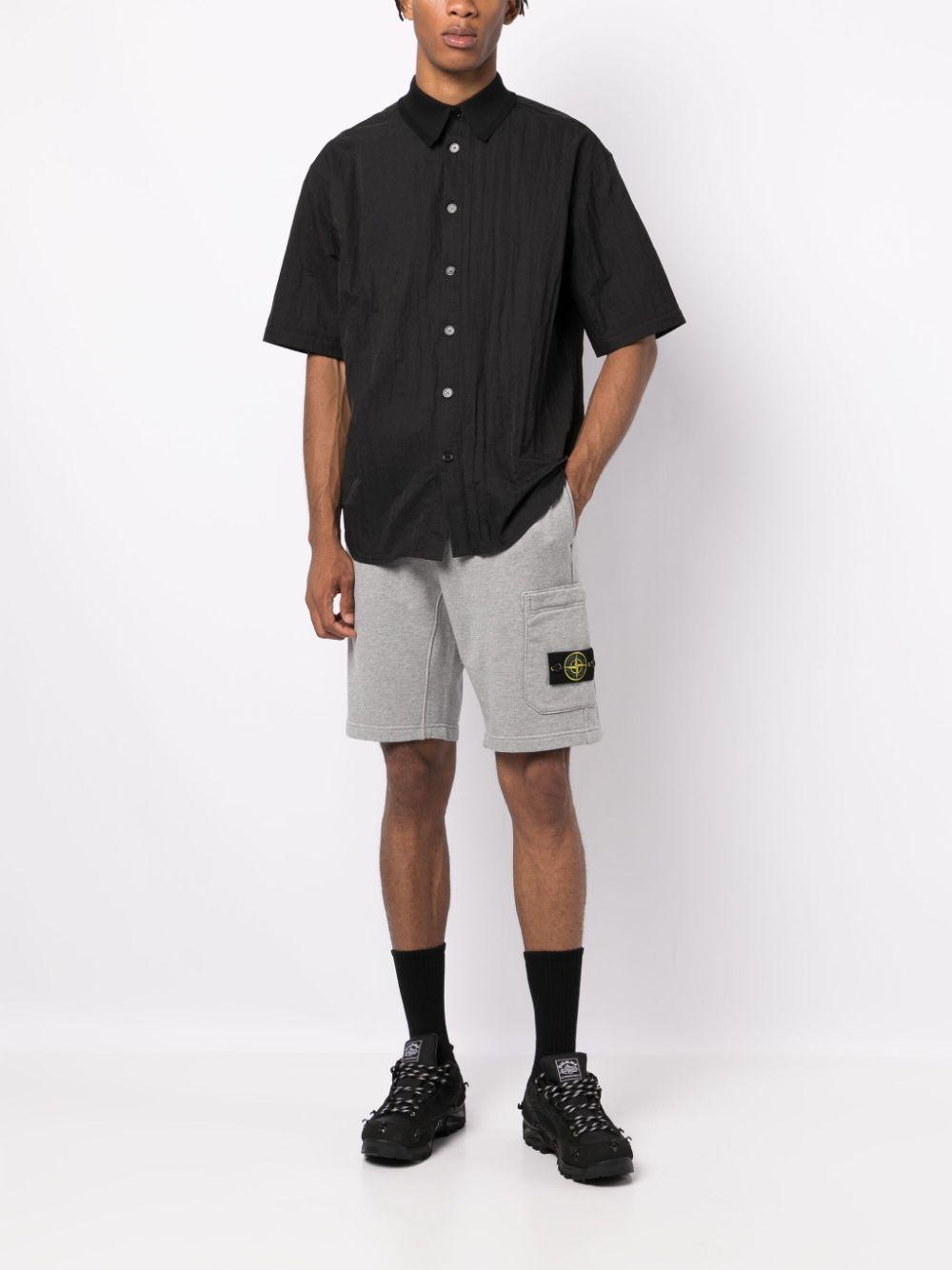 STONE ISLAND Compass-badge Cotton Bermuda Shorts In Gray Product Image