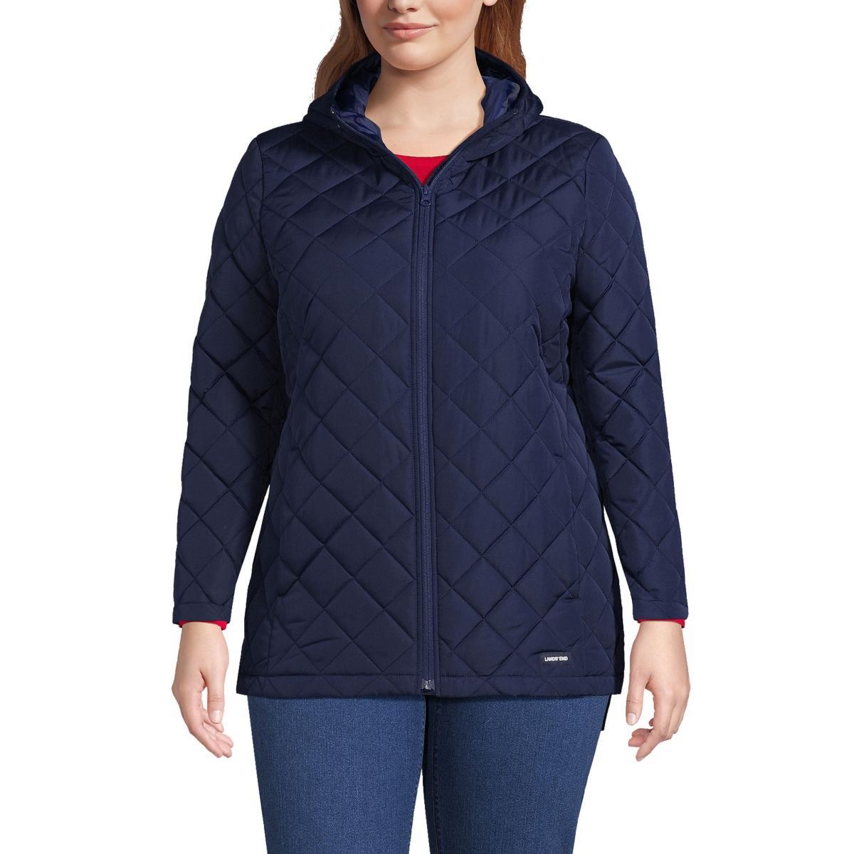 Womens Lands End Insulated Jacket Bright Red Product Image