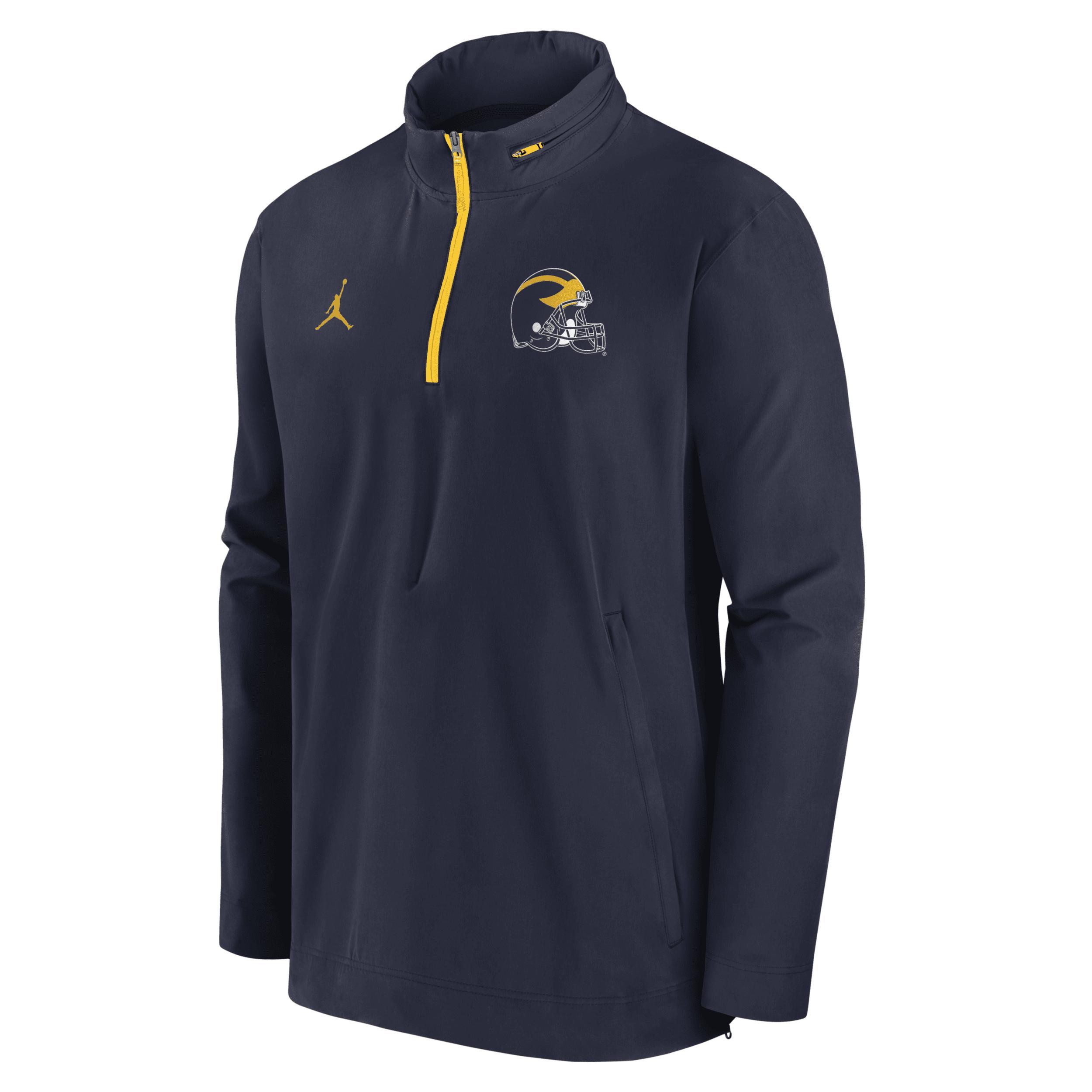 Michigan Wolverines Sideline Coach Nike Mens College 1/2-Zip Hooded Jacket Product Image