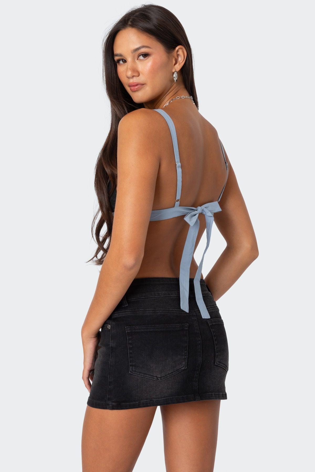 Sheer Lace Open Back Tank Top Product Image