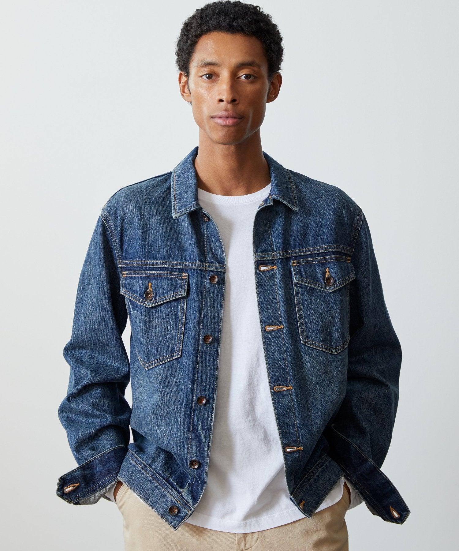 Selvedge Denim Jacket in Medium Wash Product Image