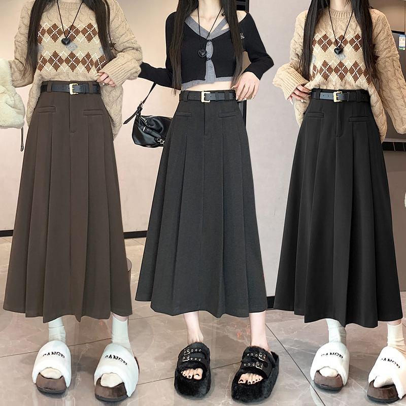 High Waist Plain Mini A-Line Skirt Product Image