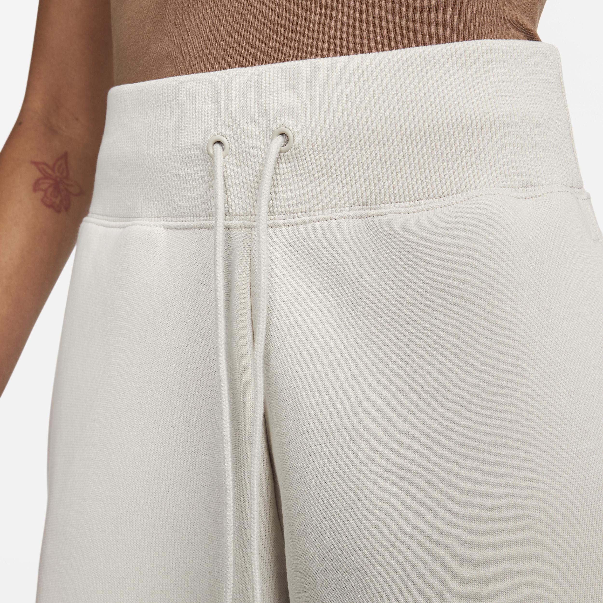 Nike Womens Nike Phoenix High Rise Wide Pants - Womens Cream/White Product Image