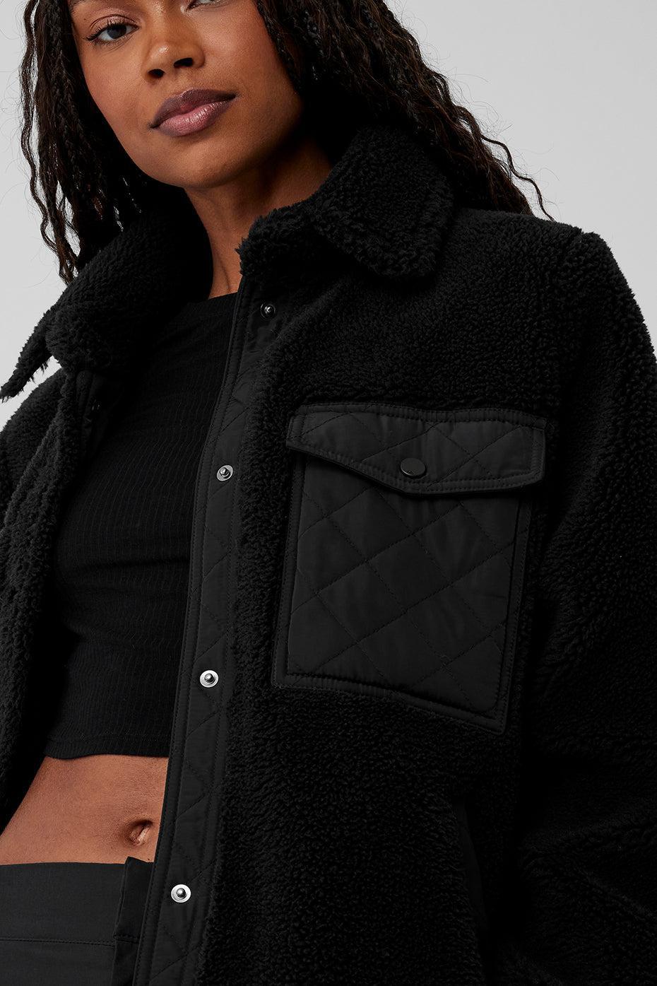 Sherpa Edge Shacket - Black Female Product Image