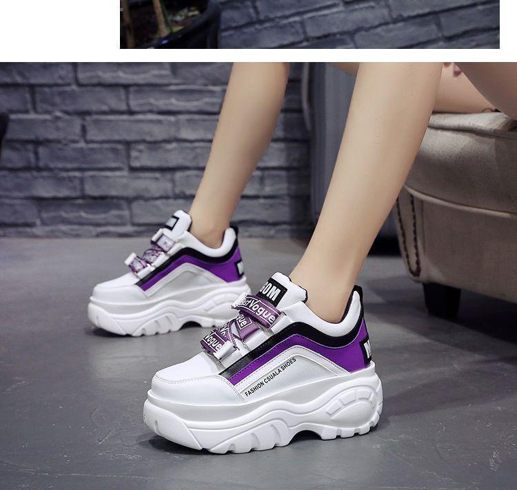 Lettering Color Block Platform Sneakers Product Image