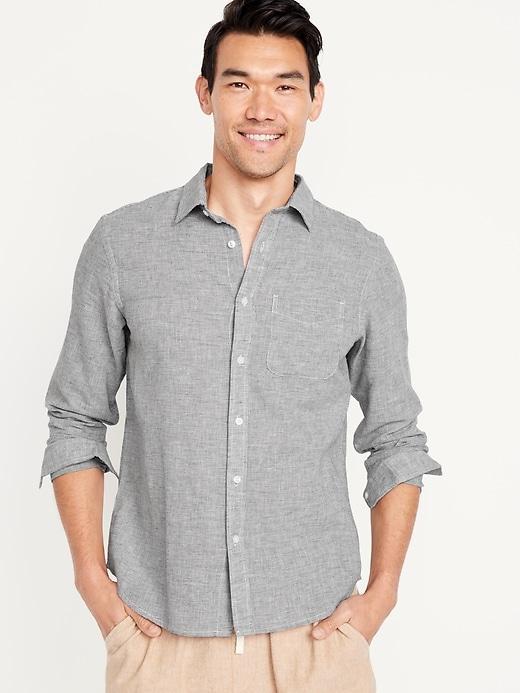 Classic Fit Everyday Linen-Blend Shirt Product Image