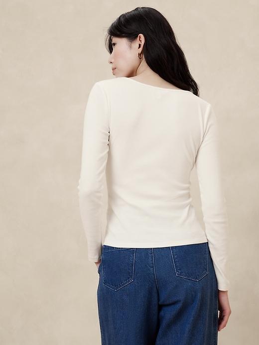 Ribbed Square-Neck Top Product Image