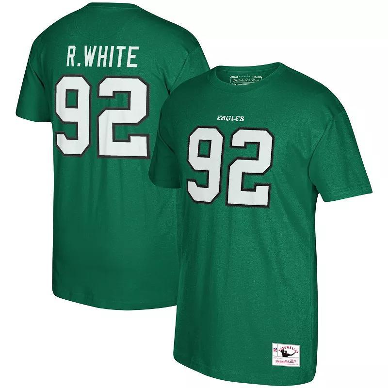 Mens Mitchell & Ness Reggie White Kelly Philadelphia Eagles Retired Player Logo Name & Number T-Shirt Product Image