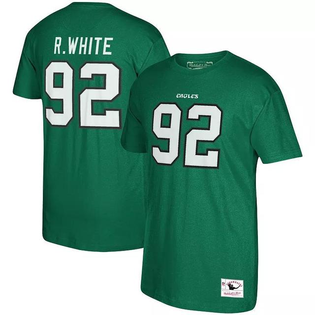 Mens Mitchell & Ness Reggie White Kelly Green Philadelphia Eagles Retired Player Logo Name and Number T-shirt Product Image