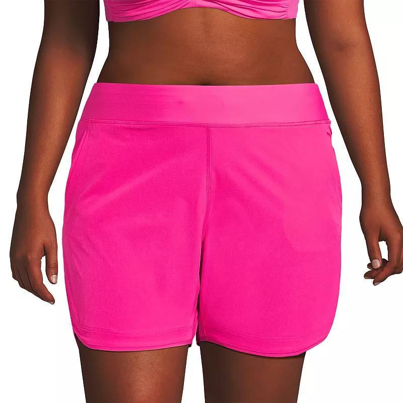 Plus Size Lands End 5 Quick Dry Swim Shorts With Panty, Womens Product Image