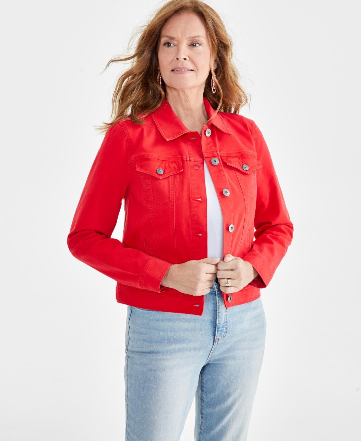 Style & Co Womens Classic Denim Jacket, Regular & Petite, Created for Macys Product Image