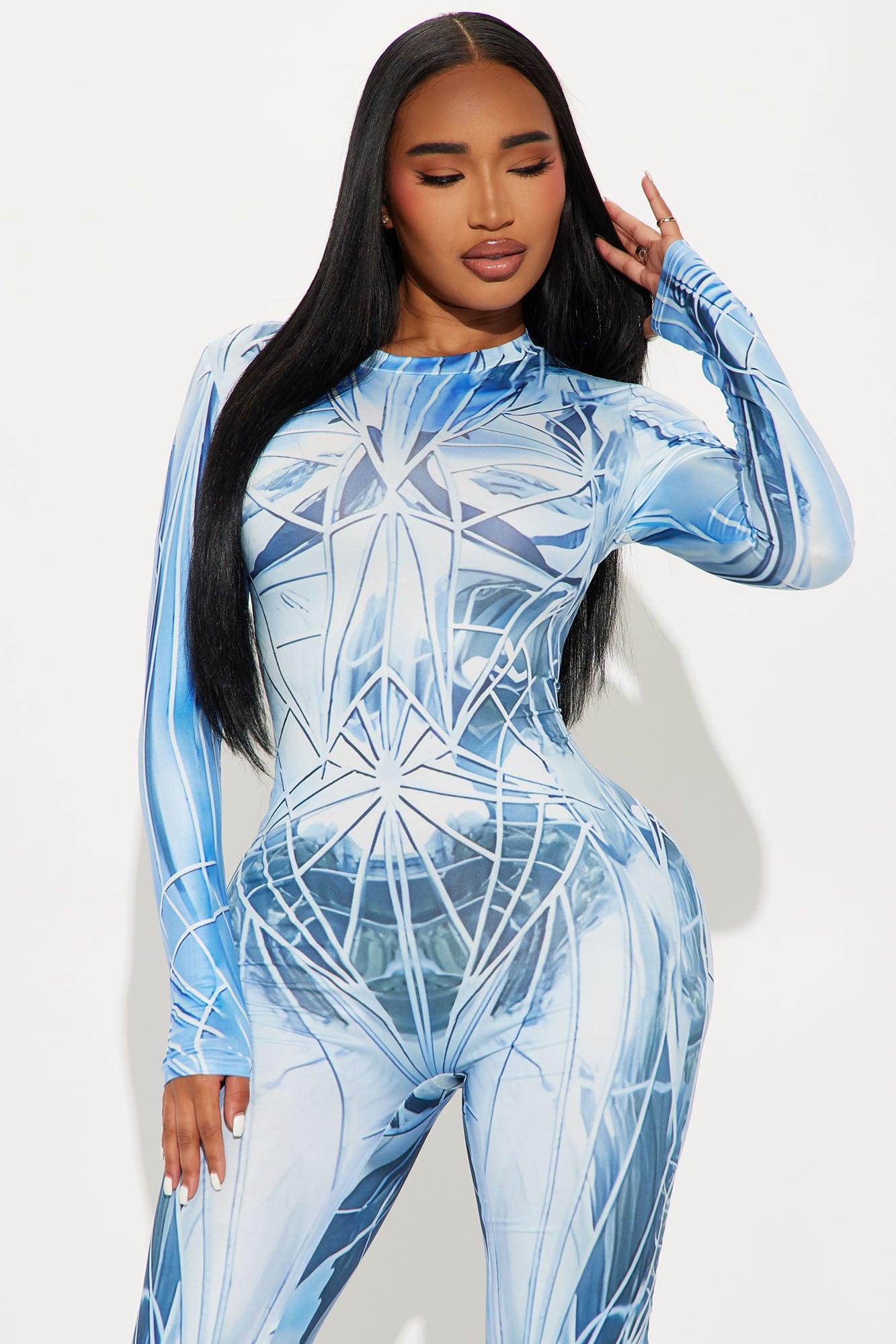 Chrome Print Jumpsuit Costume - Silver Product Image