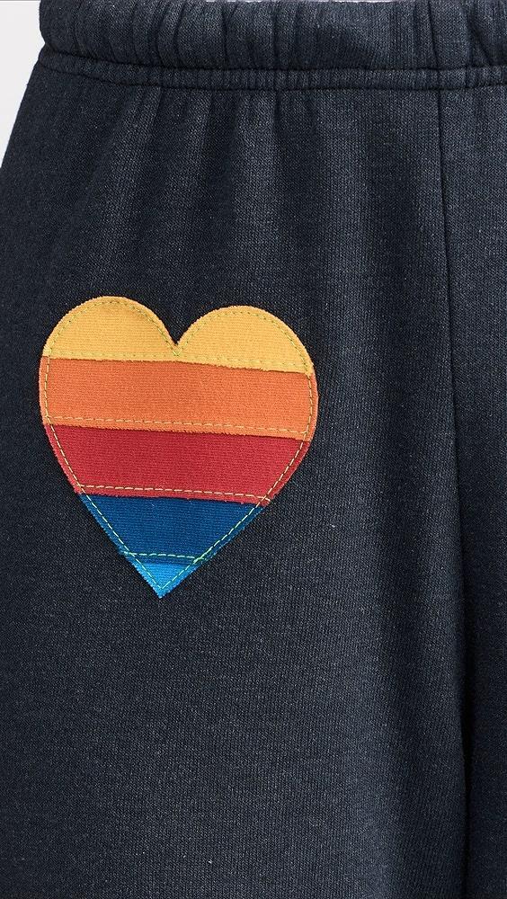 Aviator Nation Rainbow Heart Stitch Sweatpants | Shopbop Product Image