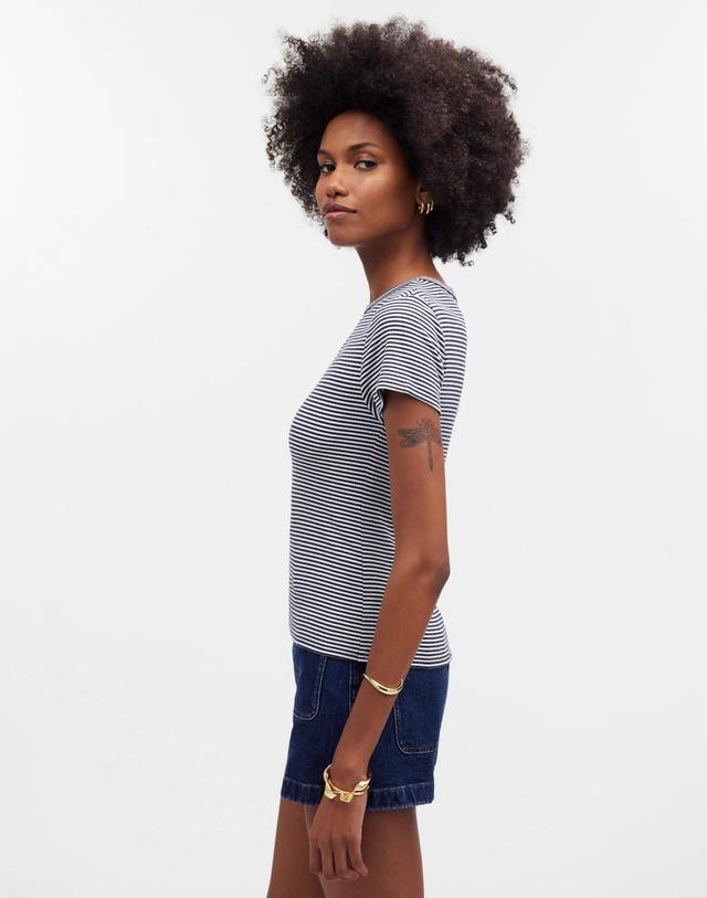 Drapey Rib Tee in Stripe Product Image