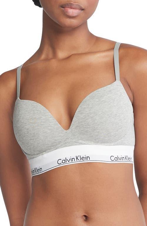 Calvin Klein Cotton Blend Underwire Plunge Push-Up Bra Product Image