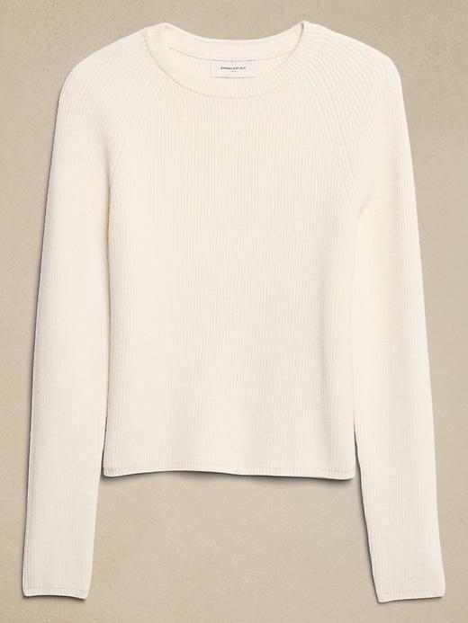 Ribbed Crew-Neck Pullover Sweater Product Image