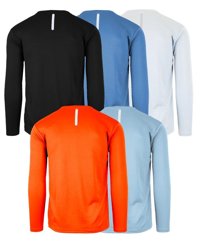 Galaxy By Harvic Mens Long Sleeve Moisture-Wicking Performance Crew Neck Tee -5 Pack Product Image