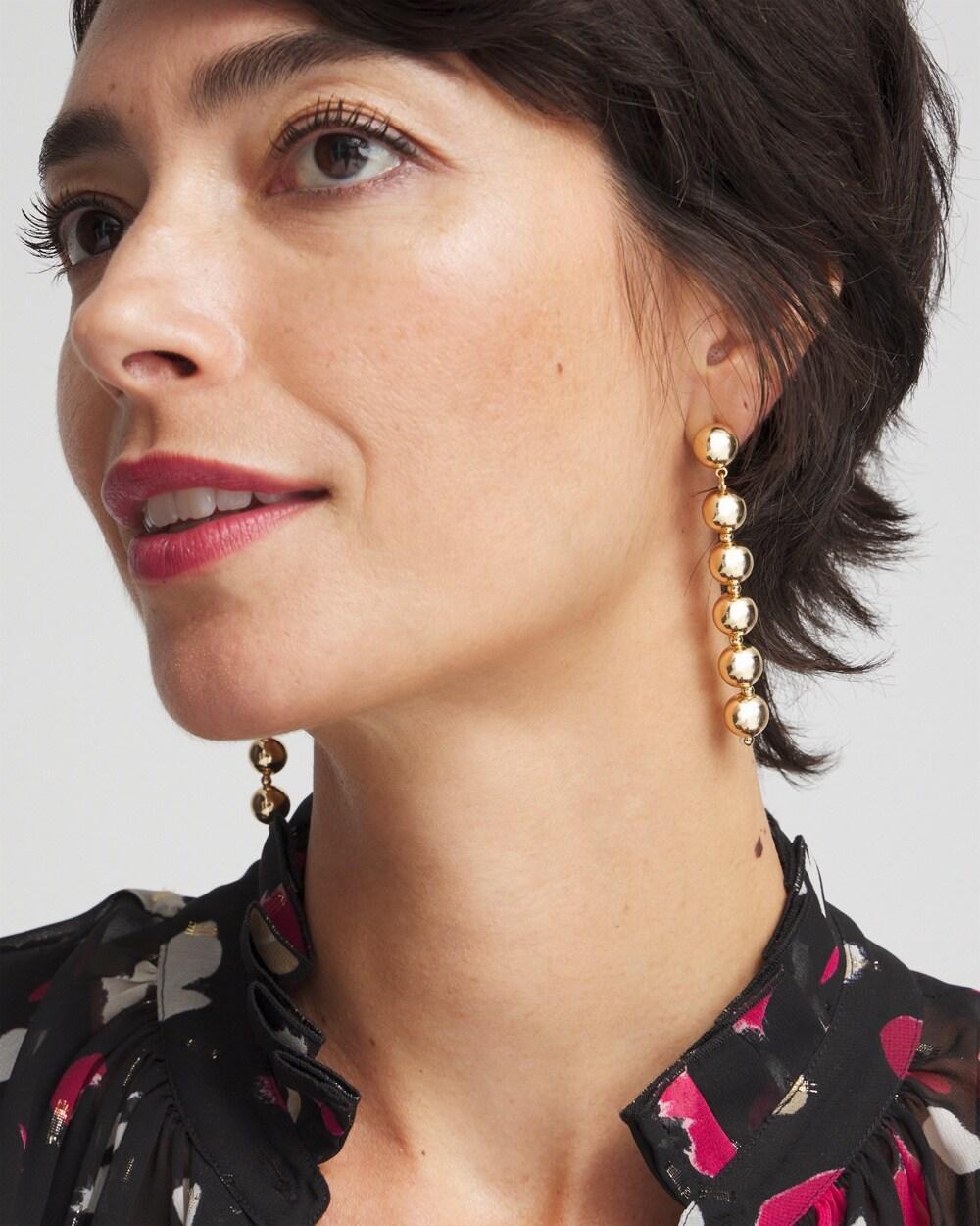 No Droop™ Gold Tone Bead Earrings Product Image