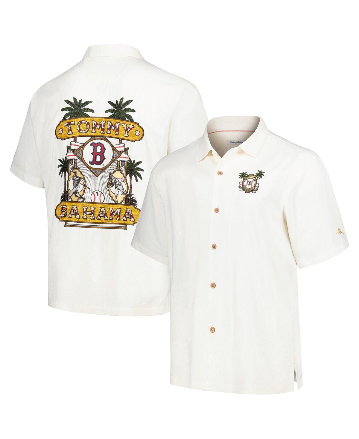 Tommy Bahama Mens White Boston Red Sox Pitchers Paradiso Button-Up Camp Shirt Product Image