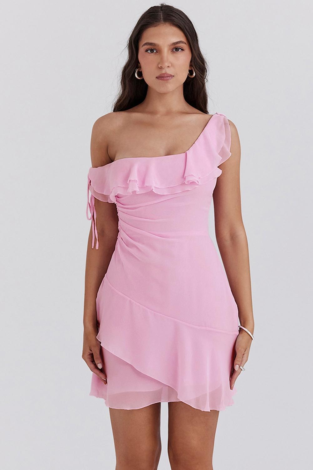 Kalena Cotton Candy Off Shoulder Mini Dress Product Image