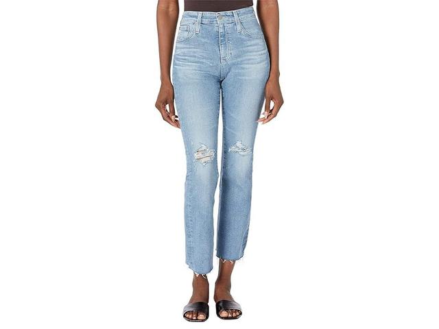 Farrah High-Rise Distressed Cropped Boot-Cut Jeans Product Image