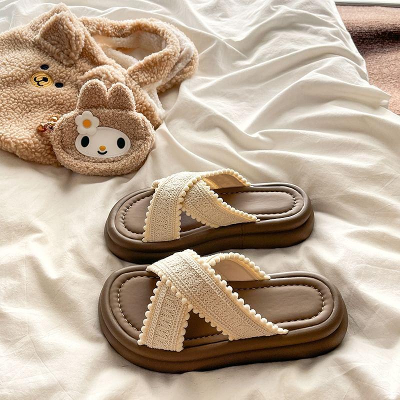 Platform Crisscross Slide Sandals product image