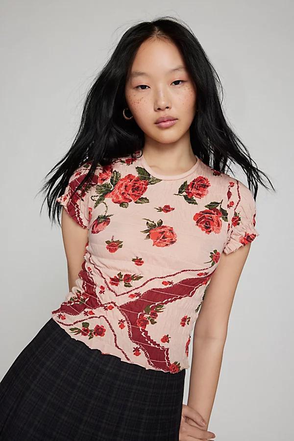 Kimchi Blue Shay Smocked Cropped Top Womens at Urban Outfitters Product Image