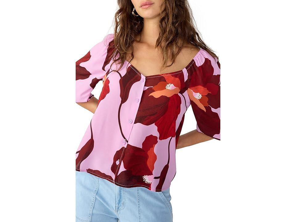 Sanctuary Daily Button Front Blouse (Enchanted) Women's Clothing Product Image