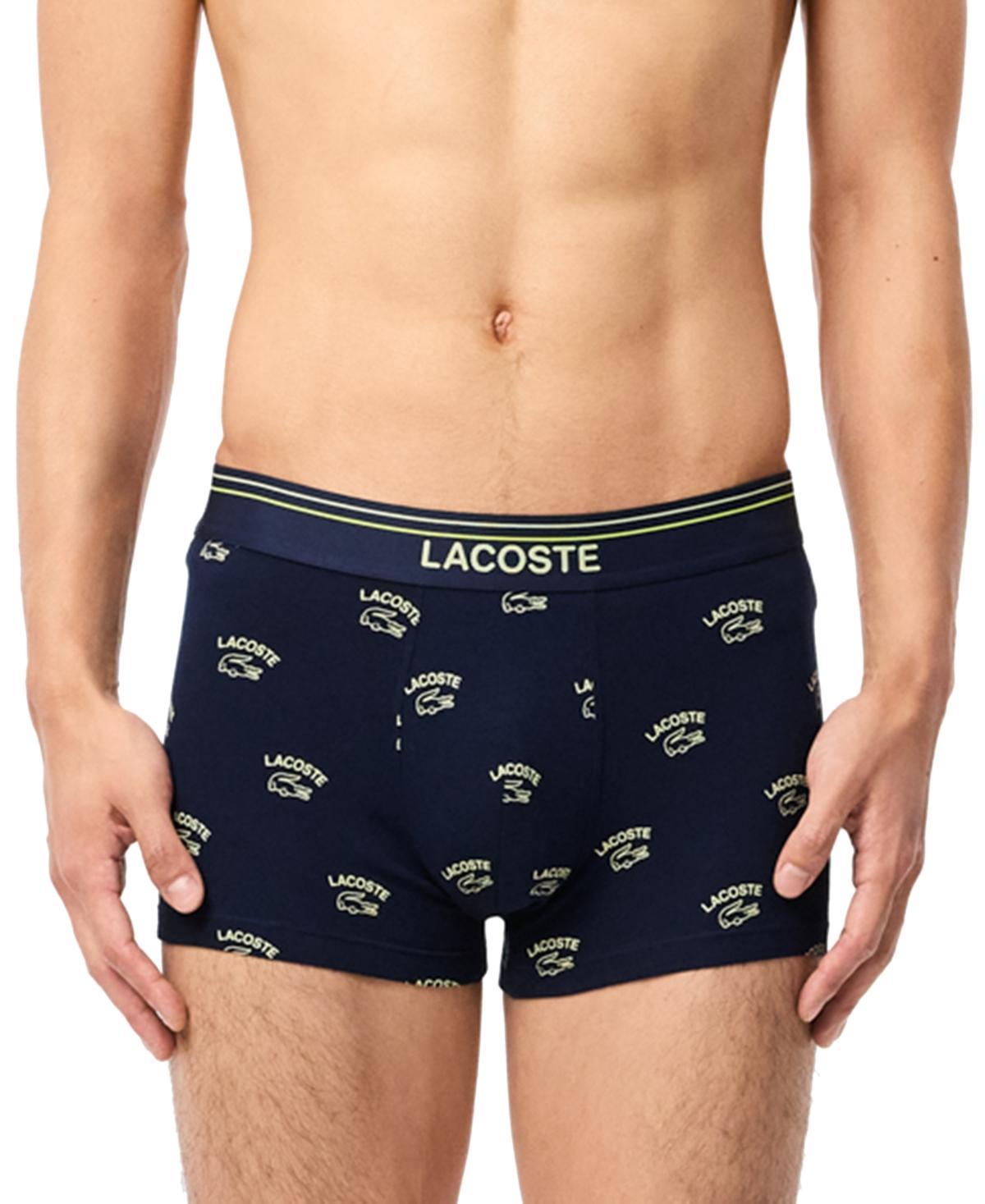 Lacoste Mens Regular-Fit Stretch All-Over Croc Trunk Underwear Product Image