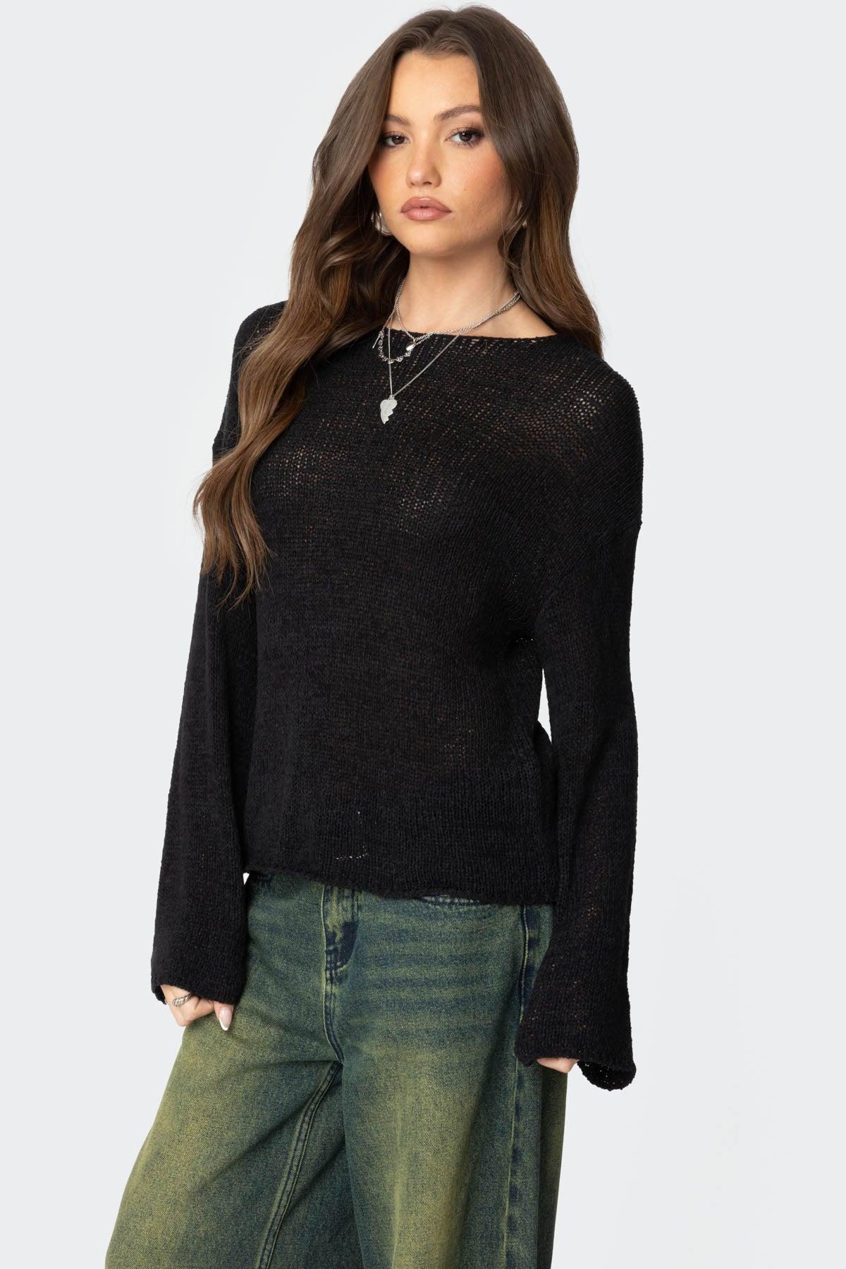 Drop Shoulder Light Knit Sweater Product Image