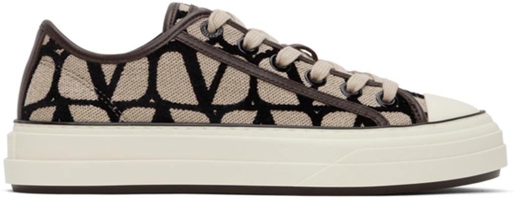 Beige & Black Totaloop Sneakers In 6zn Naturale/nero Product Image