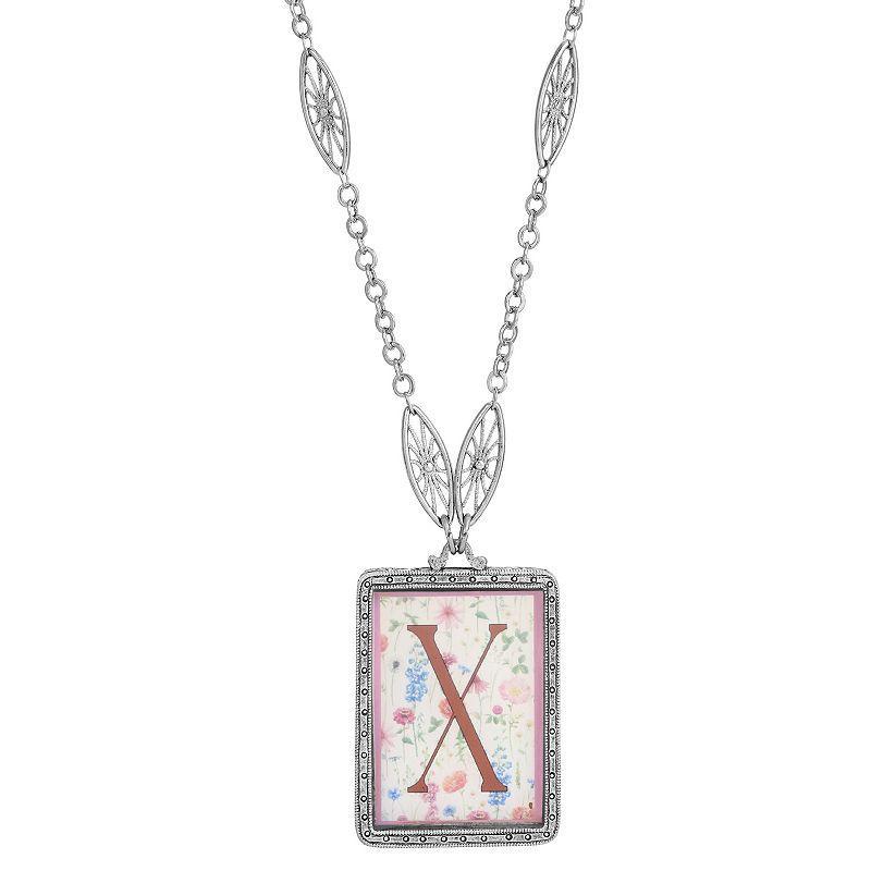 1928 Floral Motif Initial Pendant, Womens, U Product Image