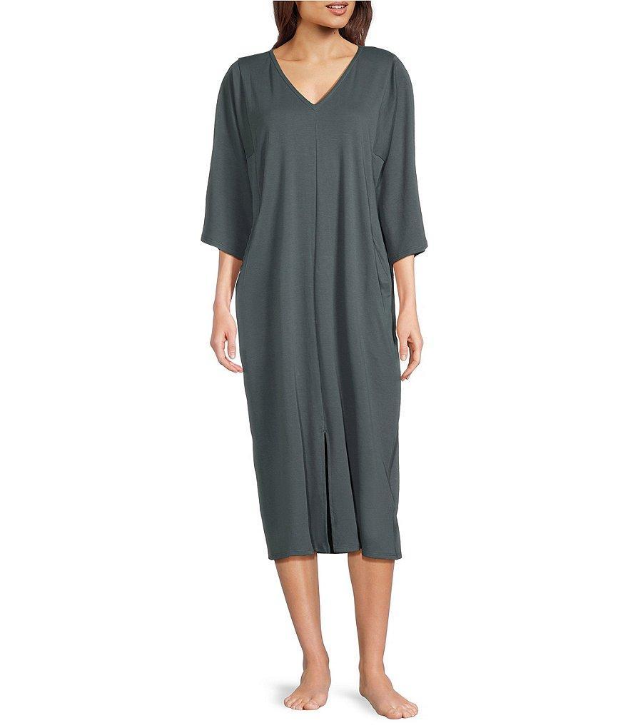 Eileen Fisher Knit 3/4 Sleeve V-Neck Caftan Product Image