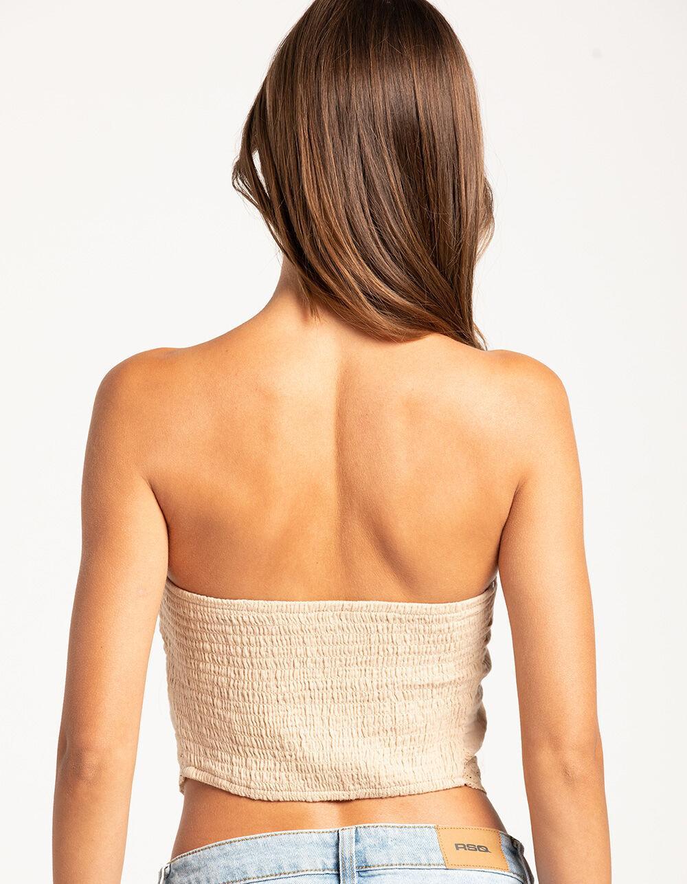 FULL TILT Gauze Crochet Trim Womens Tube Top Product Image