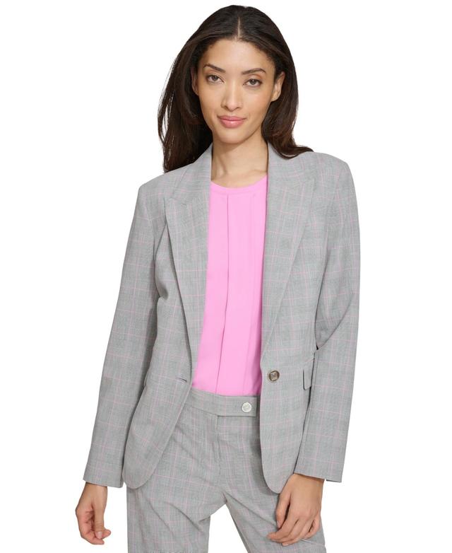 Karl Lagerfeld Womens Single-Button Peak-Collar Menswear Blazer Product Image