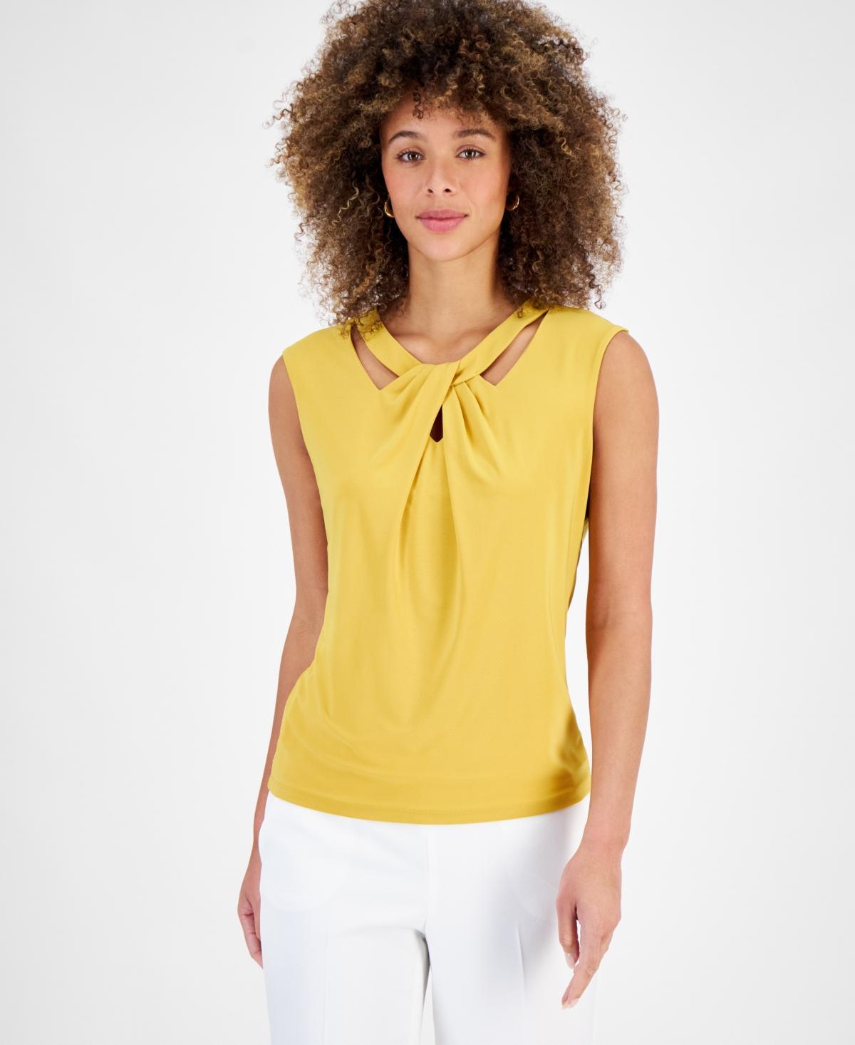 Women's Twist-Neck Sleeveless Pull-On Blouse Product Image