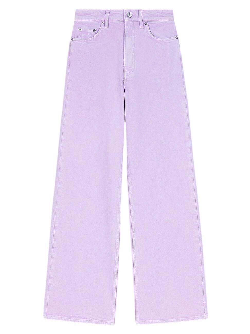 Womens Faded Wide-Leg Jeans Product Image