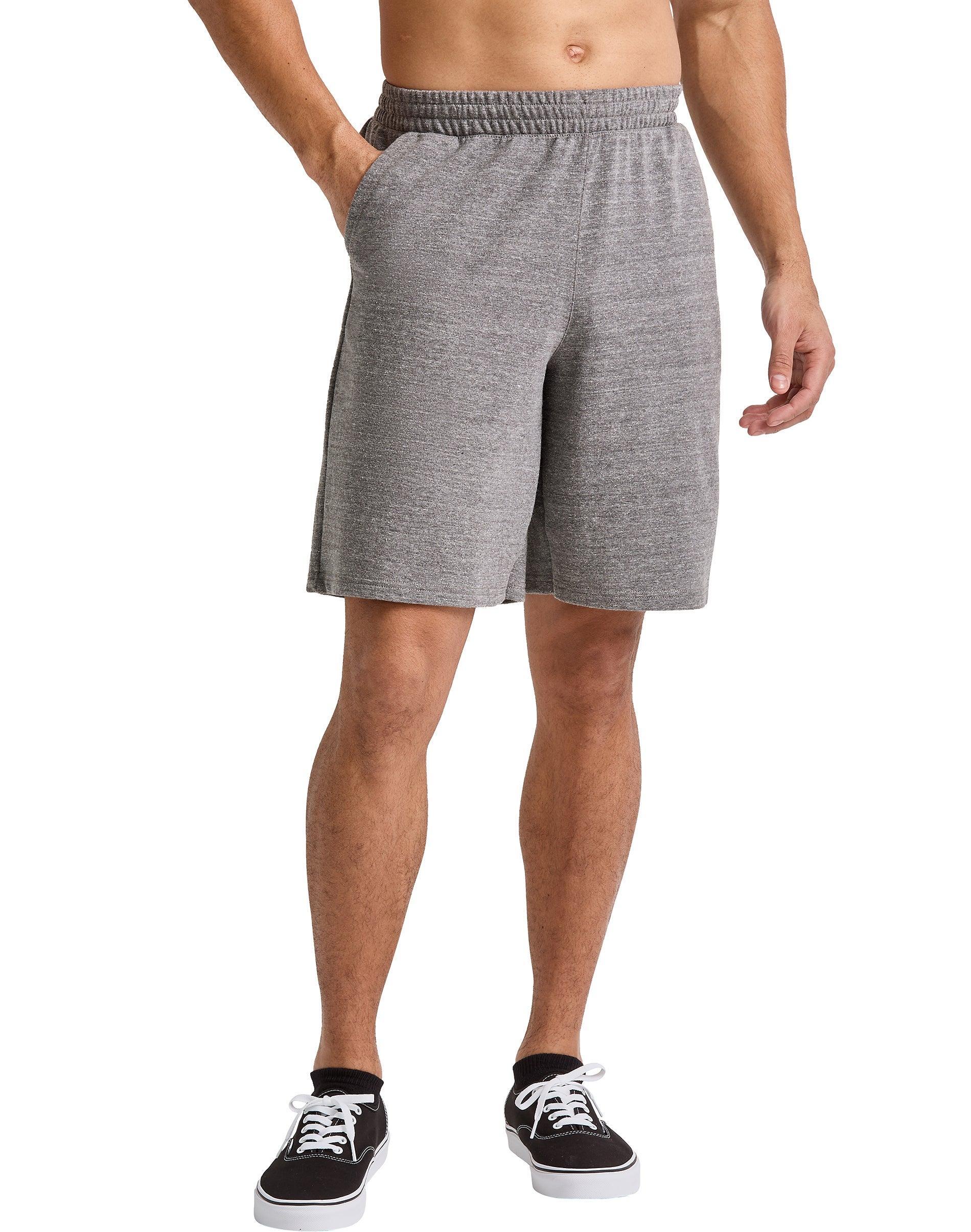 Mens Hanes Tri-Blend French Terry Sweat Shorts Cactus Pe Grey Product Image