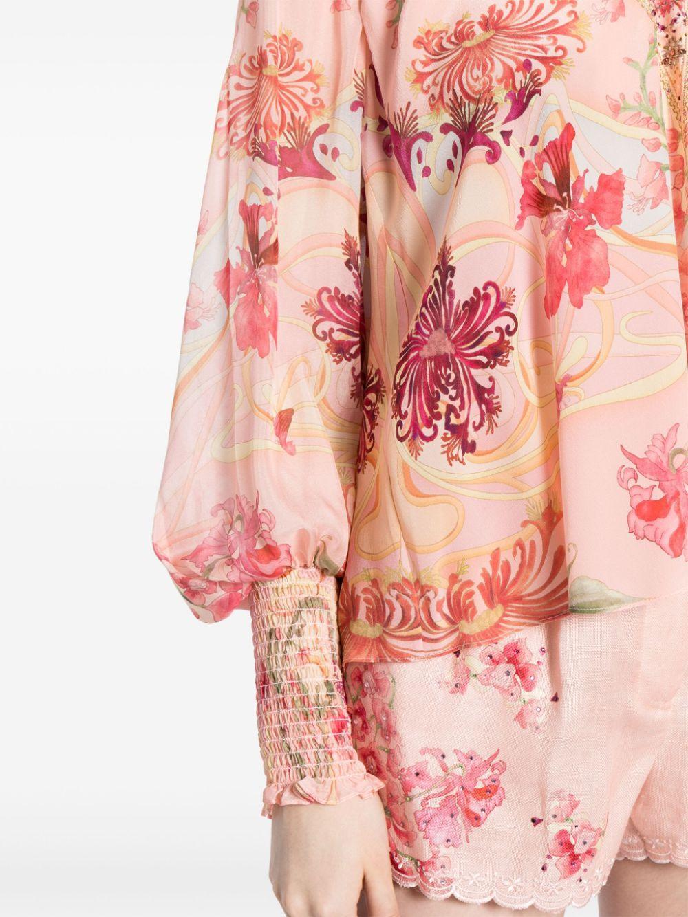 floral-print chiffon blouse Product Image