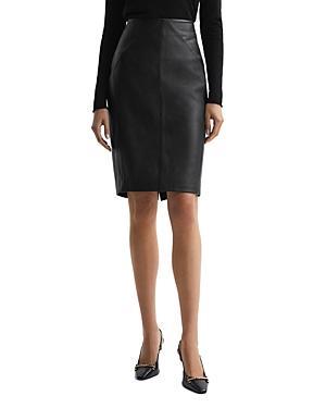 Reiss Raya Leather Pencil Skirt Product Image