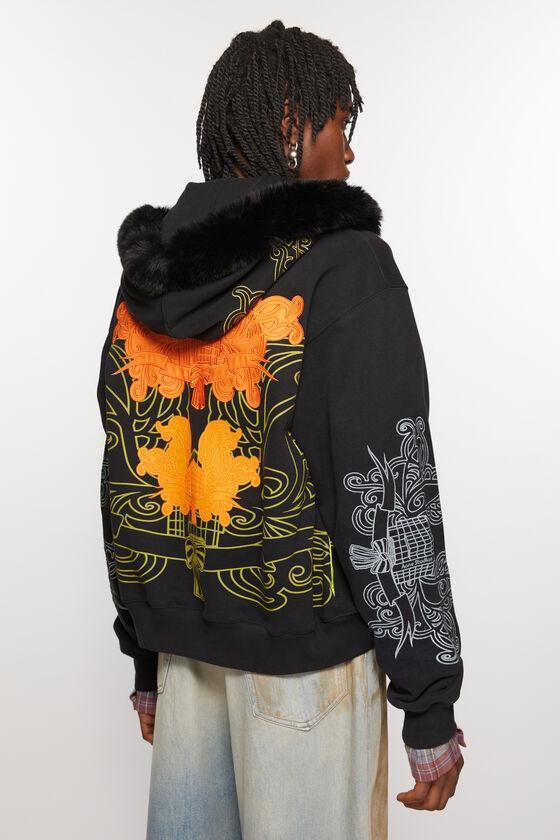 Printed hooded zip sweater Product Image