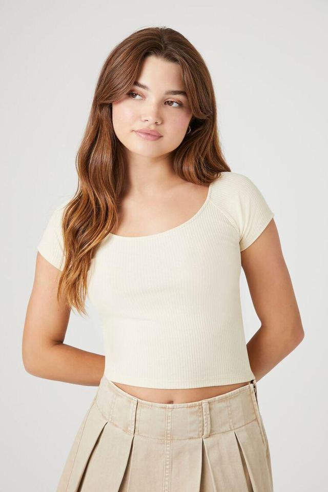 Cropped Rib-Knit Tee | Forever 21 Product Image